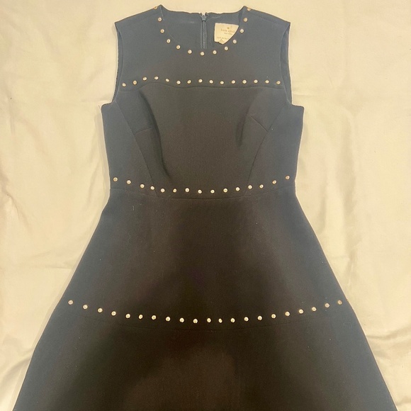 Kate Spade Black Studded Crepe Dress 0 MSRP $328 - Picture 4 of 6